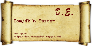 Domján Eszter névjegykártya